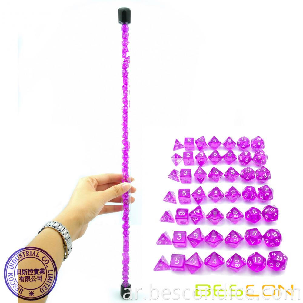 Tabletop Game Mini Dice 49pcs Long Tube Gem Purple 2